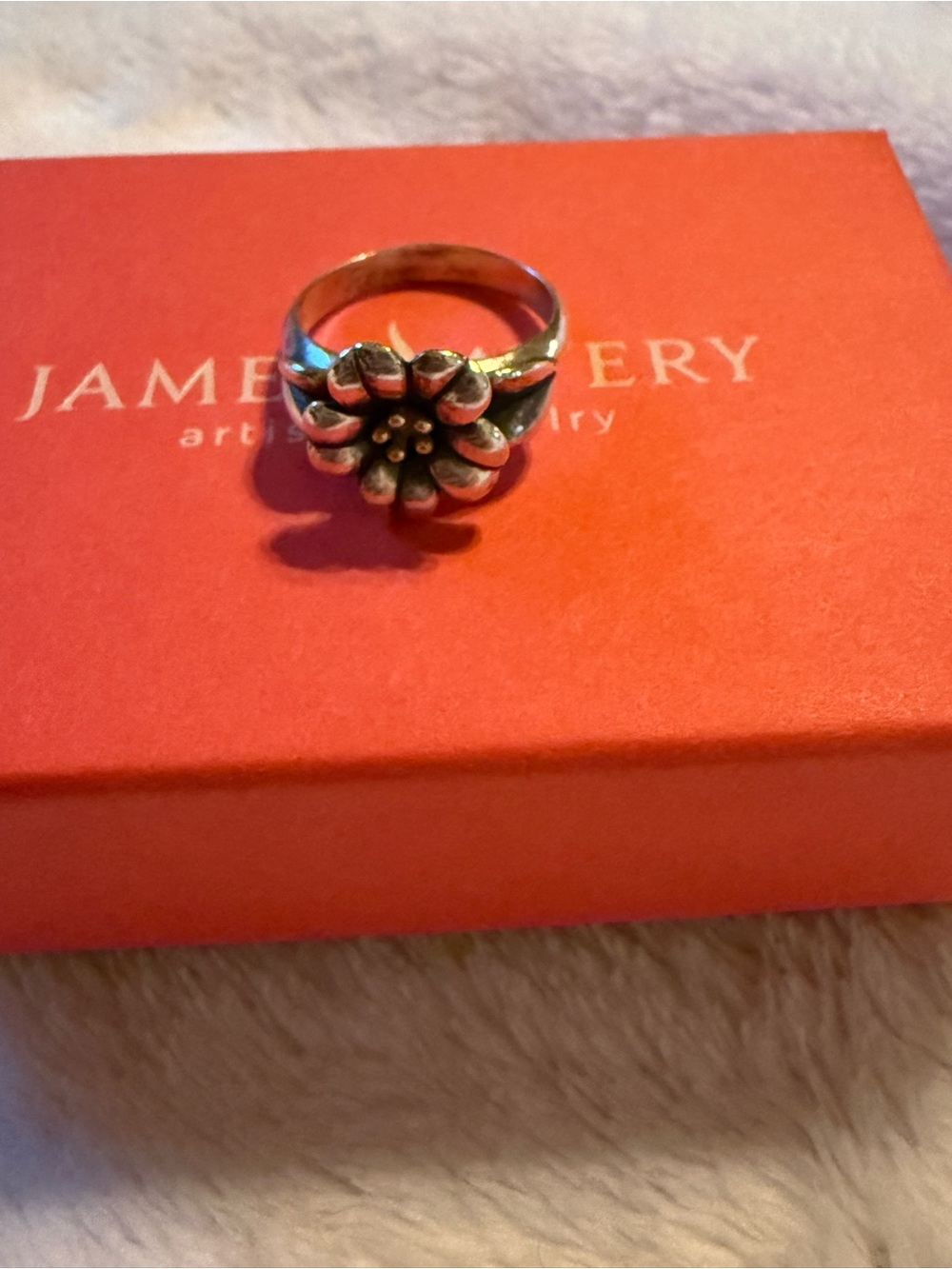 James Avery Retired April Flower Ring, 18K/Sterling Silver